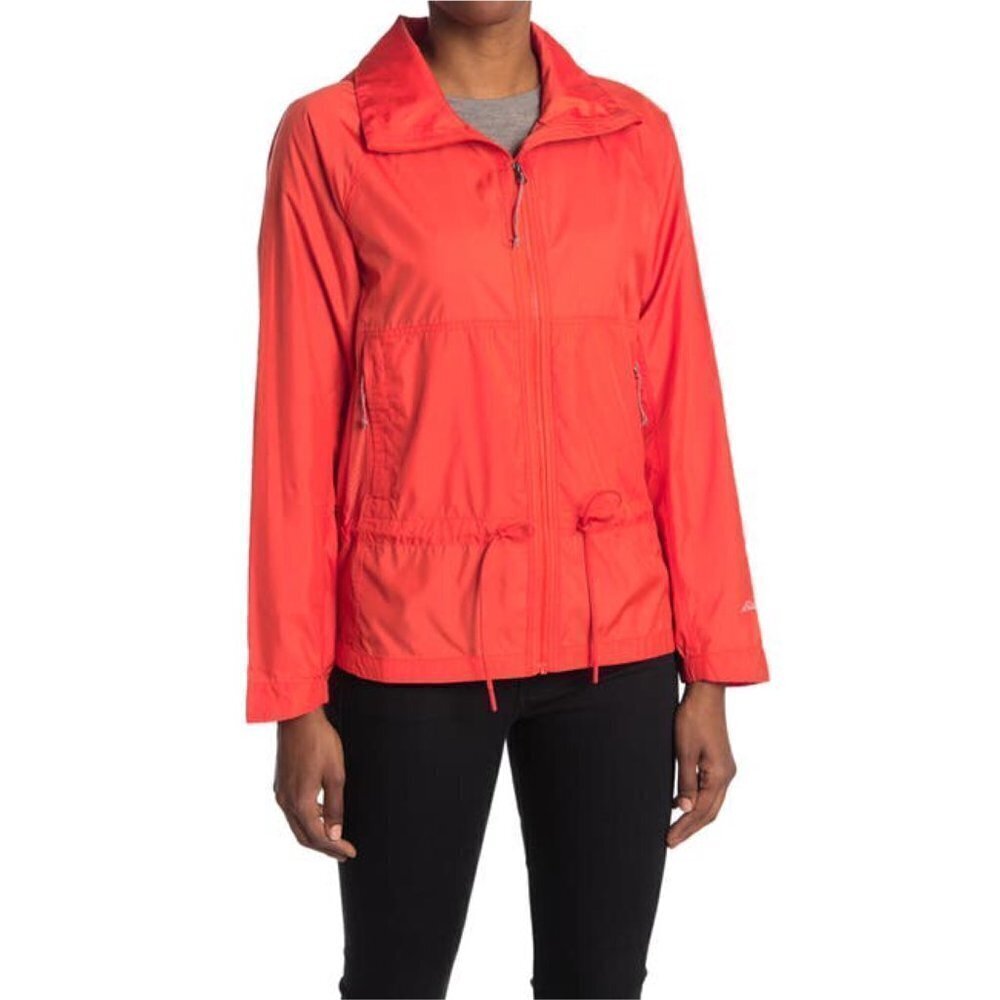 Eddie Bauer Womens Red Ventatrex Zip Up Lightweight Windbreaker Jacket Sz S New